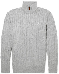 Мужской серый свитер с воротником на молнии от Polo Ralph Lauren