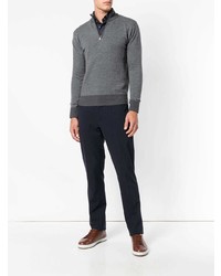 Мужской серый свитер с воротником на молнии от Canali
