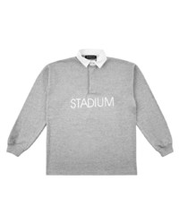 Мужской серый свитер с воротником поло с принтом от Stadium Goods