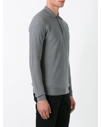 Мужской серый свитер с воротником поло