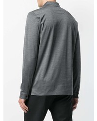 Мужской серый свитер с воротником поло от Canali