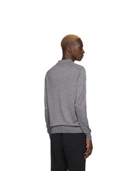 Мужской серый свитер с воротником поло от Sunspel