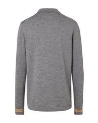 Мужской серый свитер с воротником поло от Burberry