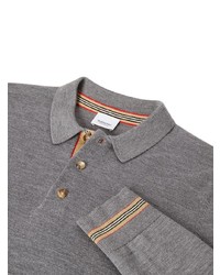 Мужской серый свитер с воротником поло от Burberry