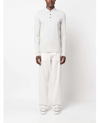 Мужской серый свитер с воротником поло от BOSS