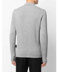 Мужской серый свитер с воротником поло от Philipp Plein