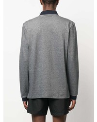 Мужской серый свитер с воротником поло от BOSS