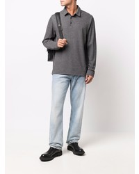 Мужской серый свитер с воротником поло от Vince