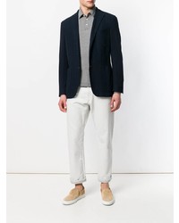 Мужской серый свитер с воротником поло от Zanone