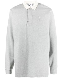 Мужской серый свитер с воротником поло от Nike