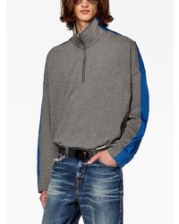 Мужской серый свитер с воротником поло от Diesel