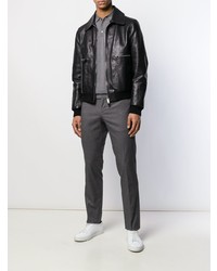 Мужской серый свитер с воротником поло от Zanone