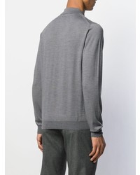 Мужской серый свитер с воротником поло от Zanone