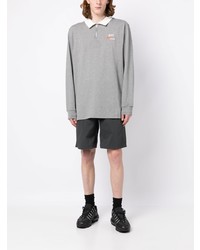 Мужской серый свитер с воротником поло от Nike