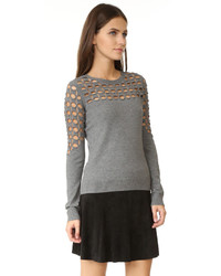 Женский серый свитер с геометрическим рисунком от Milly