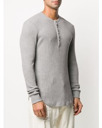 Серый свитер с горловиной на пуговицах от DSQUARED2