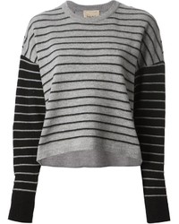 Женский серый свитер с круглым вырезом в горизонтальную полоску от Nude