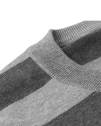 Мужской серый свитер с круглым вырезом в горизонтальную полоску от Dolce & Gabbana