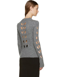 Женский серый свитер с круглым вырезом из мохера от Isabel Marant