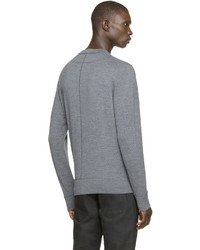 Мужской серый свитер с круглым вырезом с вышивкой от Givenchy