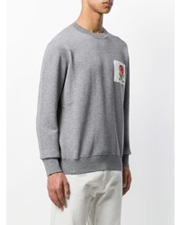 Мужской серый свитер с круглым вырезом с вышивкой от Kent & Curwen