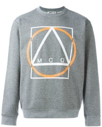 Мужской серый свитер с круглым вырезом с геометрическим рисунком от McQ by Alexander McQueen