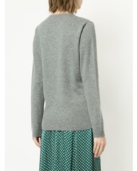 Женский серый свитер с круглым вырезом с принтом от Bella Freud