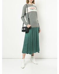 Женский серый свитер с круглым вырезом с принтом от Bella Freud