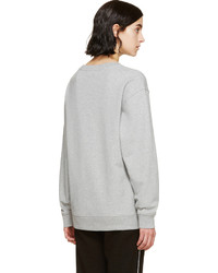 Женский серый свитер с круглым вырезом с принтом от MCQ