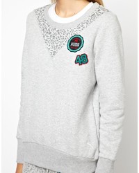 Женский серый свитер с круглым вырезом с принтом от Puma