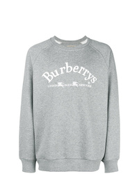 Мужской серый свитер с круглым вырезом с принтом от Burberry