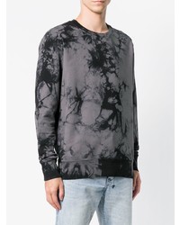 Мужской серый свитер с круглым вырезом с принтом от Helmut Lang