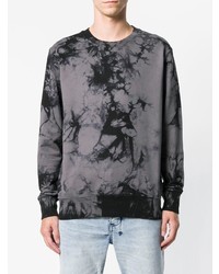 Мужской серый свитер с круглым вырезом с принтом от Helmut Lang