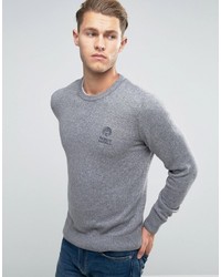 Мужской серый свитер с круглым вырезом с принтом от Franklin & Marshall