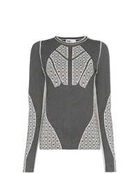 Женский серый свитер с круглым вырезом с принтом от Gmbh