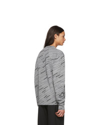 Мужской серый свитер с круглым вырезом с принтом от Balenciaga