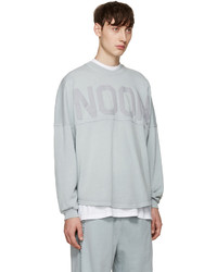 Мужской серый свитер с круглым вырезом с принтом от Noon Goons
