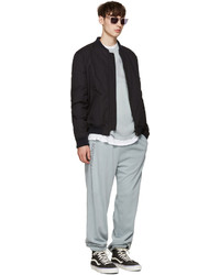 Мужской серый свитер с круглым вырезом с принтом от Noon Goons