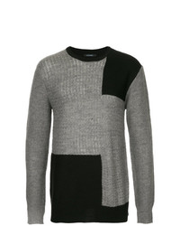 Мужской серый свитер с круглым вырезом с принтом от GUILD PRIME