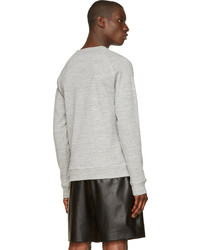 Мужской серый свитер с круглым вырезом с принтом от DSQUARED2
