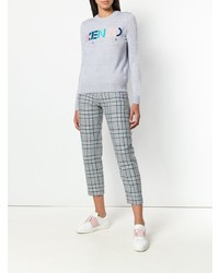 Женский серый свитер с круглым вырезом с принтом от Kenzo