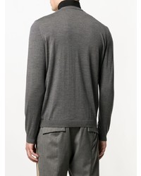 Мужской серый свитер с круглым вырезом с принтом от Fendi