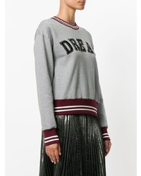 Женский серый свитер с круглым вырезом с принтом от N°21