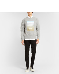 Мужской серый свитер с круглым вырезом с принтом от Acne Studios