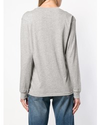 Женский серый свитер с круглым вырезом с принтом от 6397