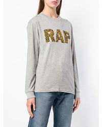 Женский серый свитер с круглым вырезом с принтом от 6397