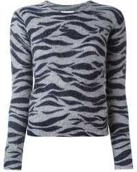 Женский серый свитер с круглым вырезом с принтом от See by Chloe