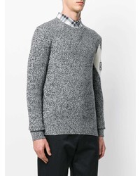 Мужской серый свитер с круглым вырезом с принтом от Moncler