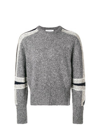 Мужской серый свитер с круглым вырезом с принтом от Thom Browne