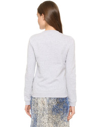 Женский серый свитер с круглым вырезом с принтом от Kenzo